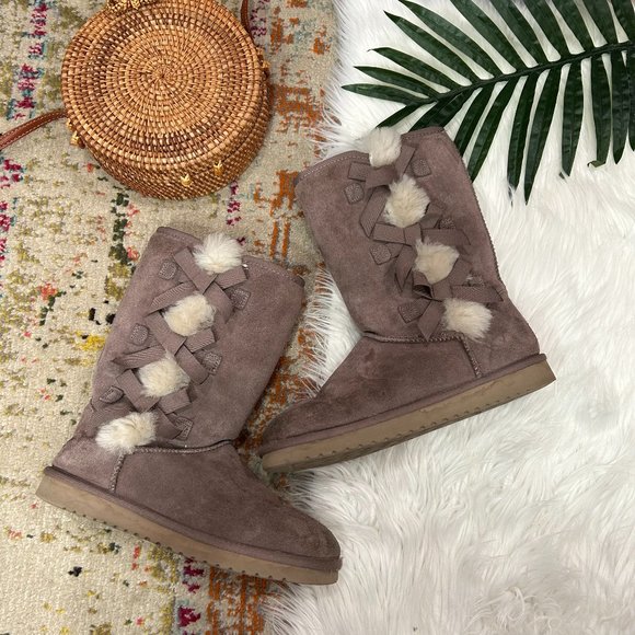 Koolaburra Shoes - Koolaburra by UGG Purple Bows Victoria Tall Boot 9 Style 1015875
